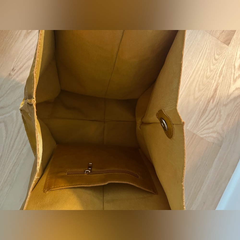 Roomy Mustard Hobo Tote Bag - Picture 4 of 7